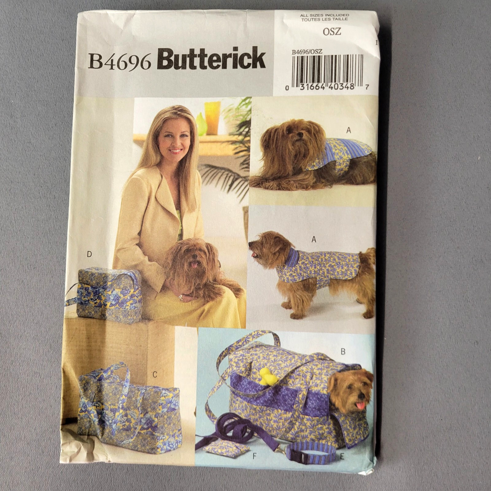Modello da cucire Butterick #B4696 Misses & accessori per cani NON TAGLIATO artigianato hobby