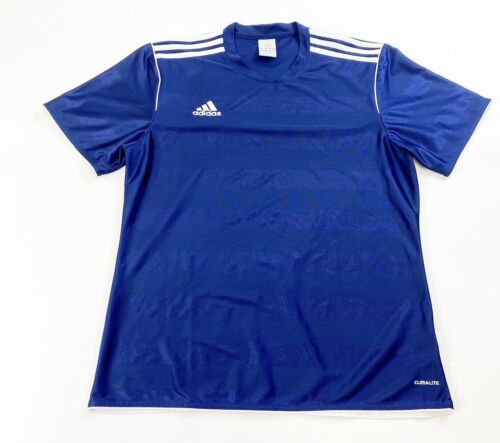 Adidas Athletic Shirt Blank Mens Large Blue Climalite |