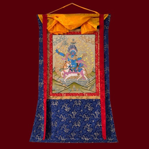 Pintura Palden Lhamo Thangka montada en brocado de seda para decoración - Imagen 1 de 12
