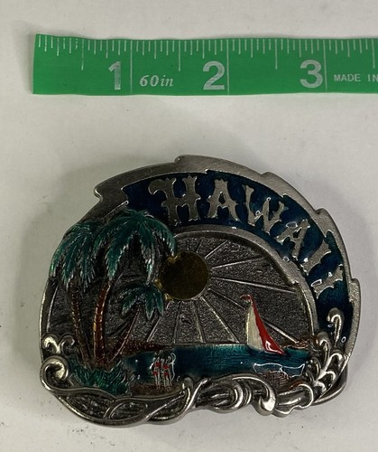 Vintage 1981 Great American Belt Co. “Hawaii #149” 3D Multi-Color Belt Buckle - Picture 2 of 6