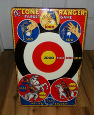 Vintage 1939 Marx The Lone Ranger Double Target Hi-Yo Silver Tin Litho Game Rare