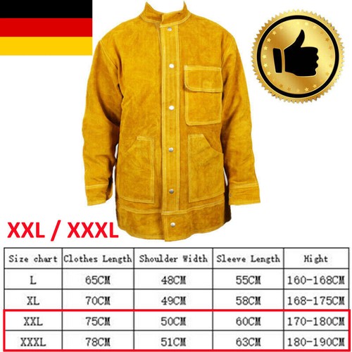 Schweißerjacke Schweiß Jacke Echtes Rindsleder Arbeitsjacke Lederjacke Schweißen - Bild 2 von 11