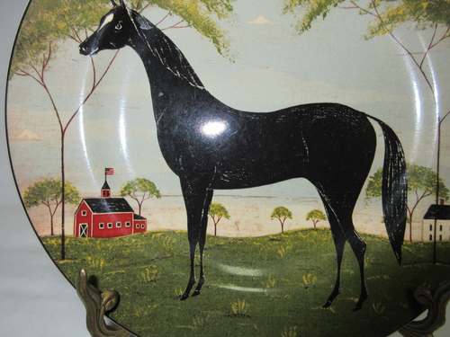 VTG Sakura 2000 Warren Kimble “Animal Collection” Black Horse Plate REPLACEMENT - Picture 4 of 6