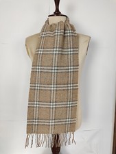 Burberry genuine vintage nova check Brown 100 Lambswool winter Scarf Scarves