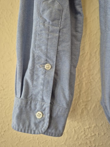 POLO RALPH LAUREN OXFORD SHIRT, PALE BLUE COTTON, LONG SLEEVES, SMALL, EX CON - Picture 4 of 5