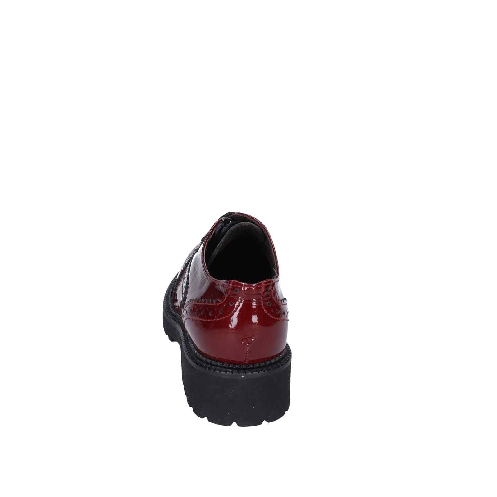 EY237 MADE IN ITALY Shoes Women Burgundy Elegant Patent Leather Round Toe No Dr - Picture 3 of 5