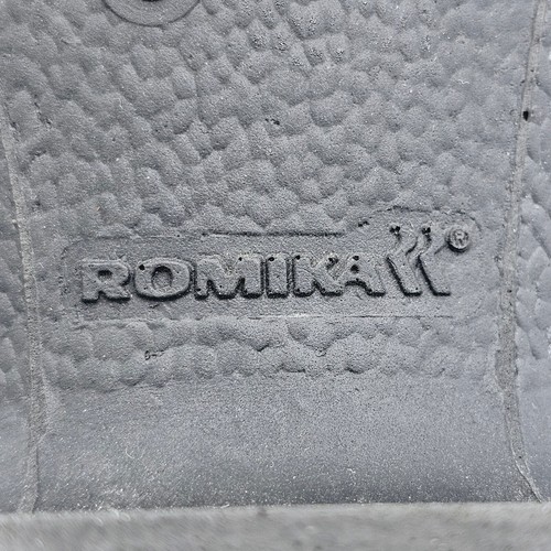 Romikas sandali pelle zeppa tacco nero fibbia comoda tacco aprx 2" - Foto 10 di 11