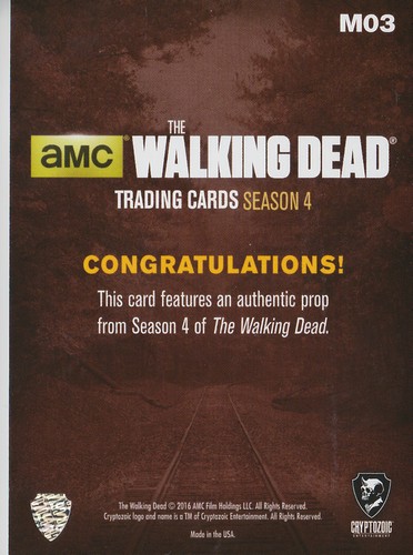 The Walking Dead Season 4/1 M03 Prop Card Wine Bottle (B) - Foto 2 di 2