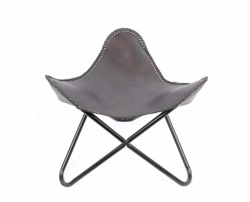 2 Piezas Vintage Cuero Negro Mariposa Reposapiés Resto Plegable Taburete - Imagen 5 de 6