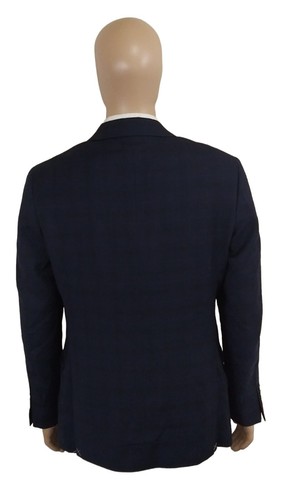 NEW Jos A Bank Natural Stretch Slim Fit Traveler Navy Blue Check Suit Jacket 40R - Picture 5 of 10
