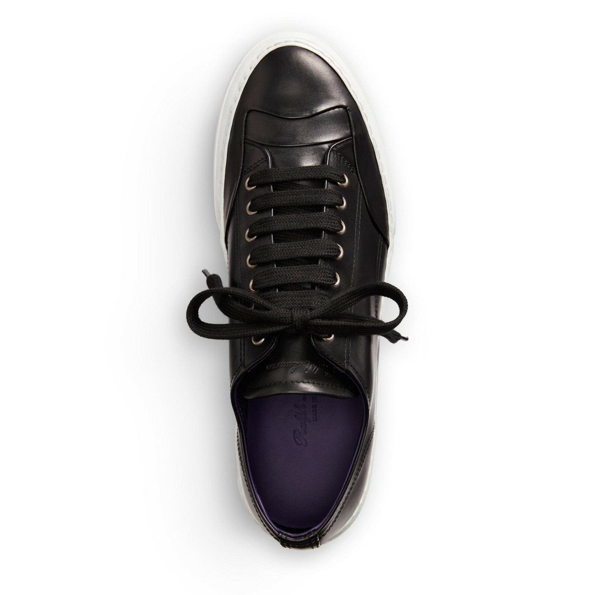 Ralph Lauren Purple Label Black Hensyn Calfskin Leather Low 
