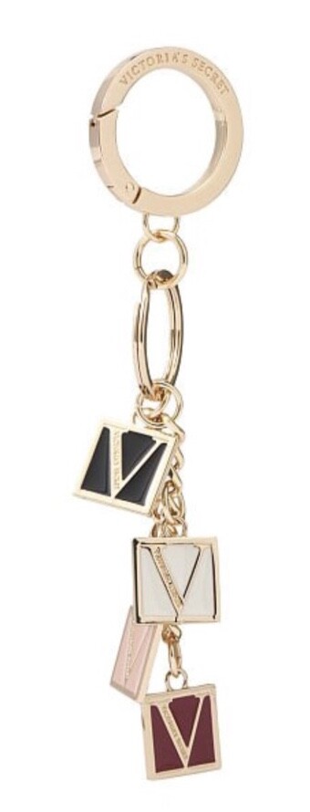 Victoria's Secret Keychain Key Fob Ring Lemon Citrus Gold V