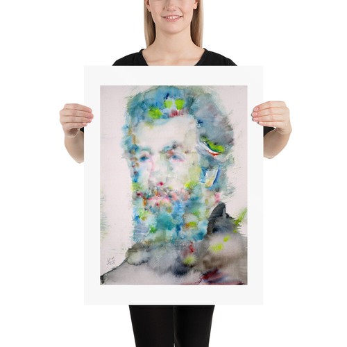 HERMAN MELVILLE Aquarell Portrait - POSTER - verschiedene Größen! gemälde moby dick - Bild 5 von 7
