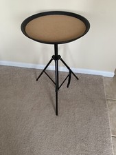 Table Mate Folding TV Tray Table Portable for Eating  Serving Cork Top Black