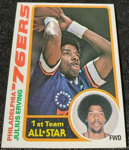 Tarjeta de la NBA 1978 Julius Erving Philadelphia 76ers Topps #130 NCAA Massachusetts - Imagen 3 de 6