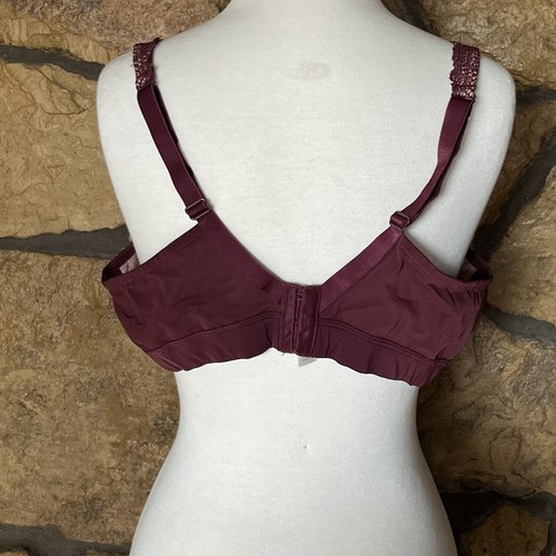 Women's Lane Bryant Cacique Lightly Lined Opulent Lace Bra Size 44C Wine/Pink - Picture 20 of 24