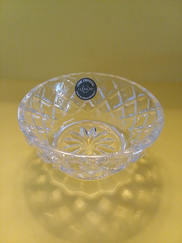 Vintage LENOX Crystal Diamond 3.5" Bowl Fine Crystal Czech Republic Unused EUC - Picture 2 of 4