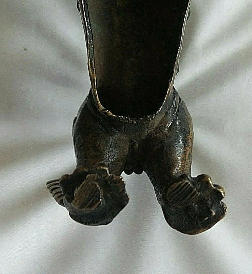 ANTIQUE ASIAN BRONZE UNICORN FOO DOG  DRAGON FIGURINE - Image 4 of 4