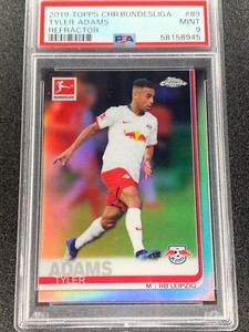 2019-20 Topps Chrome Bundesliga Tyler Adams RB Leipzig PSA 9 Refractor Rookie RC
