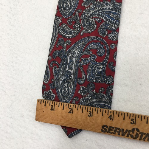 Vintage HARVE BENARD Holtzman NECKTIE Burgundy Paisley 100% Silk Men 56" x 4" - Picture 10 of 10