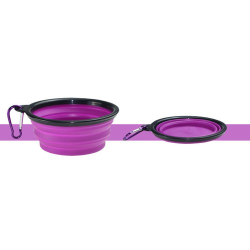 Portable Pet Dog Cat Collapsible Travel Feeding Bowl Food Water Dish Feeder L @ - Picture 6 of 19