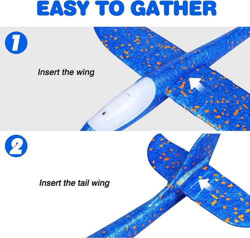 4 Pack LED Foam Airplane-17.5" Glider-2 Modes Toy for Kids 3-9 - Picture 2 of 7