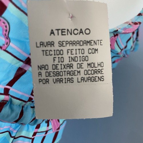 Cia Maritima Dress Size M Plaid Cowboy Blue Pink Velvet Ruffle Coverup Swimwear - Bild 10 von 12