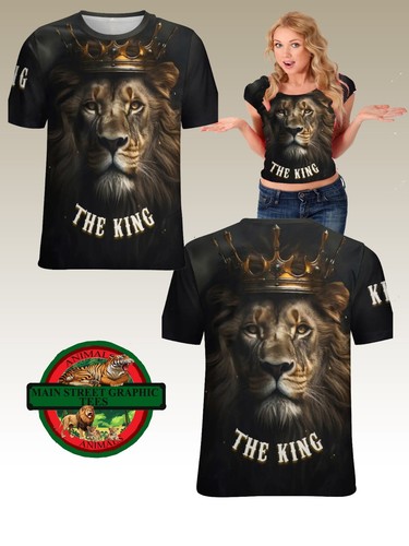 ¡NUEVO! CAMISETA GRÁFICA KING OF THE JUNGLE LION COTTEN BLEND TALLA M A 2XL - Imagen 3 de 6