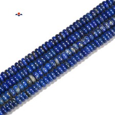 High Grade Natural Lapis Smooth Rondelle Beads Size 4x6mm 5x8mm 6x10mm 15.5''Str