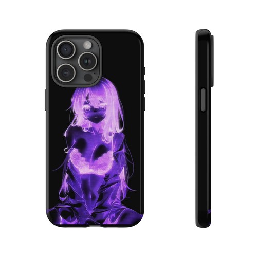 Anime Tough Case for iPhones, Galaxy and Pixel Glowing Neon Waifu Girl Manga - Picture 48 of 197