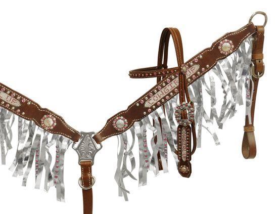 Showman CRISTAL STRASS Cowgirl Up Cabezada y flecos pecho collar conjunto Showman CRISTAL STRASS Cowgirl Up Cabezada y flecos pecho collar conjunto 70% de descuento