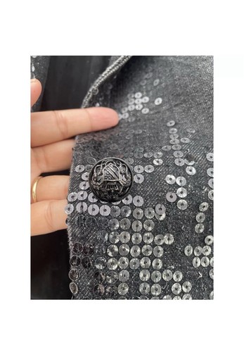 CHAQUETA BALMAIN MUJER NEGRA LENTEJUELAS DESGASTADA - Imagen 4 de 7
