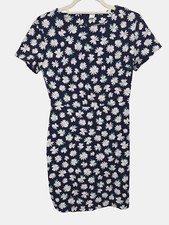 Old Navy Dress Womens Size S Daisy Flower Floral Navy Blue Short Sleeve Mini