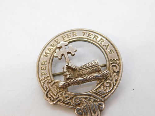 Scottish Sterling Silver MacDonald Clan Brooch Pin Vintage 1960 Edinburgh - Picture 3 of 4