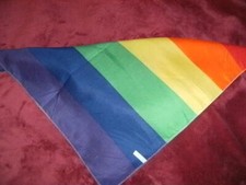 PRIDE FLAG STYLE BANDANA - NWT - 100 POLYESTER - LARGE - 22in. x 22in. - UNISEX