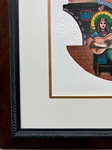 Amram Ebgi "Cinco Músicos" ENMARCADO Arte Música Religiosa Jerusalén - Imagen 3 de 4