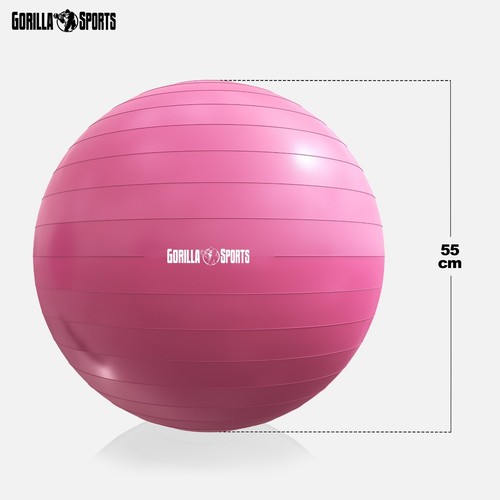 GORILLA SPORTS® Gymnastikball mit Pumpe Sitzball Yogaball Fitnessball Bürostuhl - Bild 9 von 84