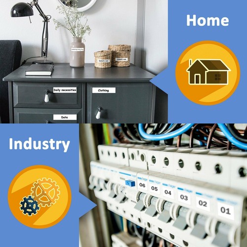 Cinta de etiqueta negra sobre blanca 4PK Fit Brother M-K231 MK231 P-touch PT-65 PT-85 12 mm - Imagen 11 de 12