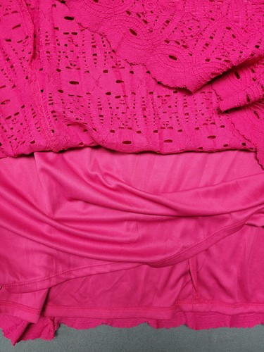 NWT ~ APT.9 Woman's 2X Sleeveless Cut-Out Layered Dress Raspberry Pink $64 - 第 7/7 張圖片