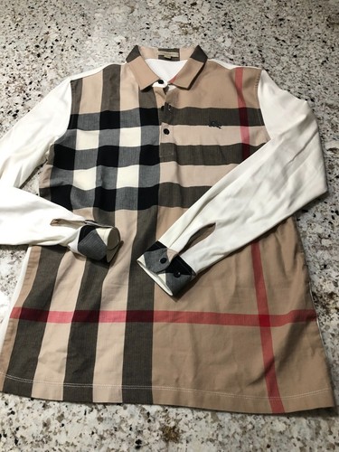 POC Burberry Brit Long Sleeve Polo Men's L Check w/Ivory - Picture 1 of 15
