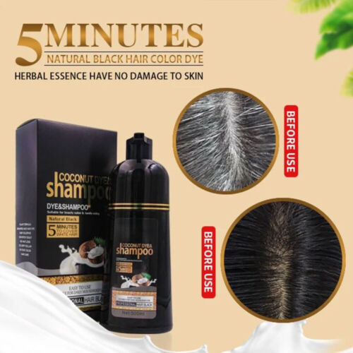 Kokosöl Haarfärbemittel Shampoo 16,9 Flüssigunzen 500 ml für Männer & Frauen pflanzliche Zutat - Bild 9 von 32