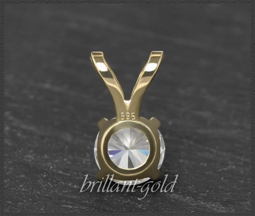 Lupenrein & River, HEARTS & ARROW, 3 - 4 mm Diamant Brillant Anhänger, 585 Gold - Afbeelding 5 van 24