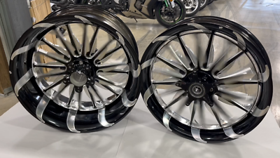 300 FAT TIRE BLACK CONTRAST TORNADO WHEELS SPINNERS 12-24 KAWASAKI