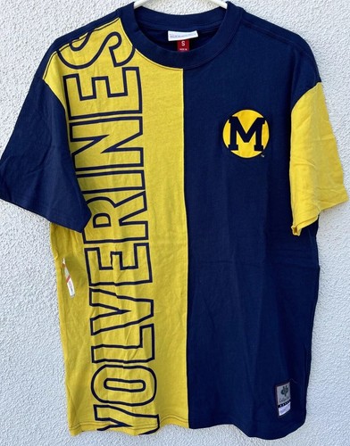 NWT University Of Michigan Wolverines Mitchell & Ness T-Shirt Small New MSRP $55 - Picture 1 of 9