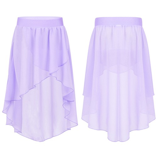 !Kids Girls Chiffon Skirt Solid Color Dance Ballet wrap Skate Ballet Training - Picture 39 of 77