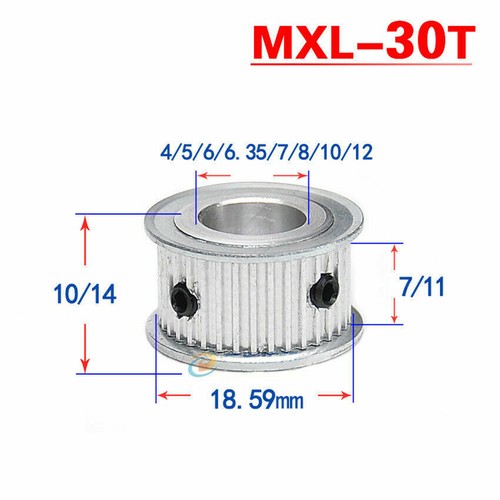 MXL20-50T Timing Belt Pulley Synchronous Wheel,Bore 4-15mm,For 6/10mm Width Belt - Picture 11 of 18