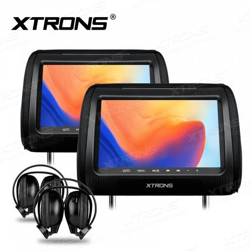 XTRONS 2PCS 9" HD HDMI Monitor Kopfstützen Auto Kopfstütze DVD USB SD RCA --- - Bild 8 von 12