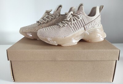 Steve Madden Sneaker Maxilla Blush Multi Strickoptik Glitzer Beige Gr. 37 neu