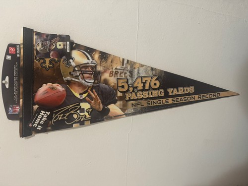 New Orleans Saints Drew Brees 5476 Passing Yards Single Season Pennant NFL 12x30