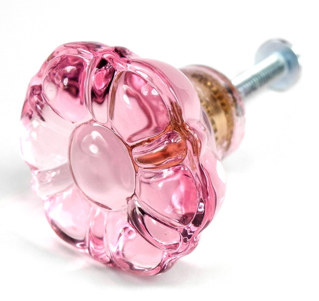 Pink Glass Knobs Cabinet Handles Or Vintage Dresser Drawer Pulls